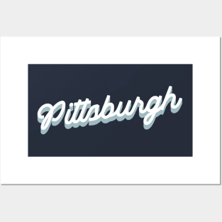 Pittsburgh cursive script Posters and Art